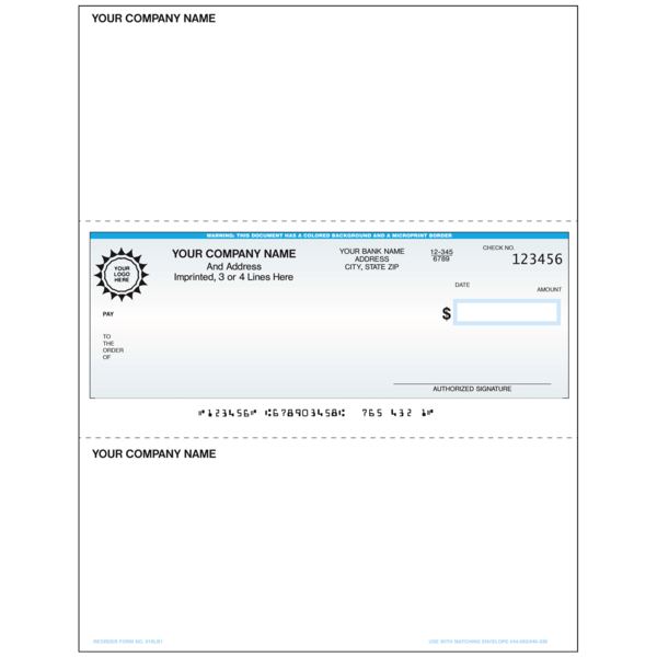 019L Preprinted Middle Check